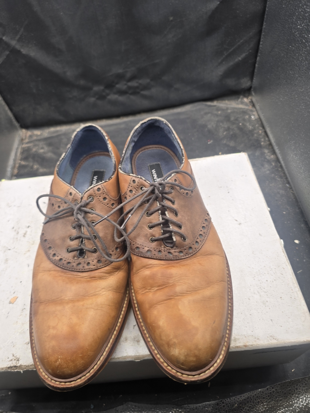 Men's Brown Leather Brogue Derby Shoes